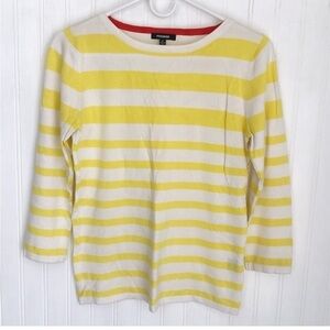 Premise yellow and white lighter weight striped sweater✨. Size M